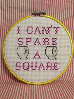 Framed Hoop Seinfeld Quote Cross Stitch