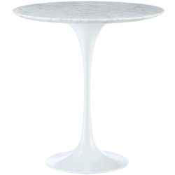 Modway Lippa 20” White Marble Top Side Table