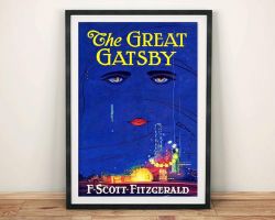 GREAT GATSBY POSTER: Vintage Fitzgerald Book Cover Art