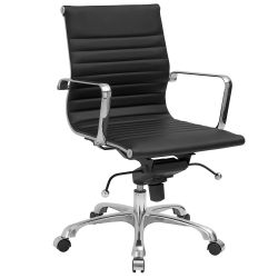 Poly Bark Ribbed Office Chair in Black
