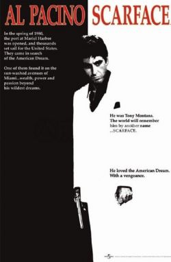 Scarface Movie (Al Pacino, Black and White) Poster Print