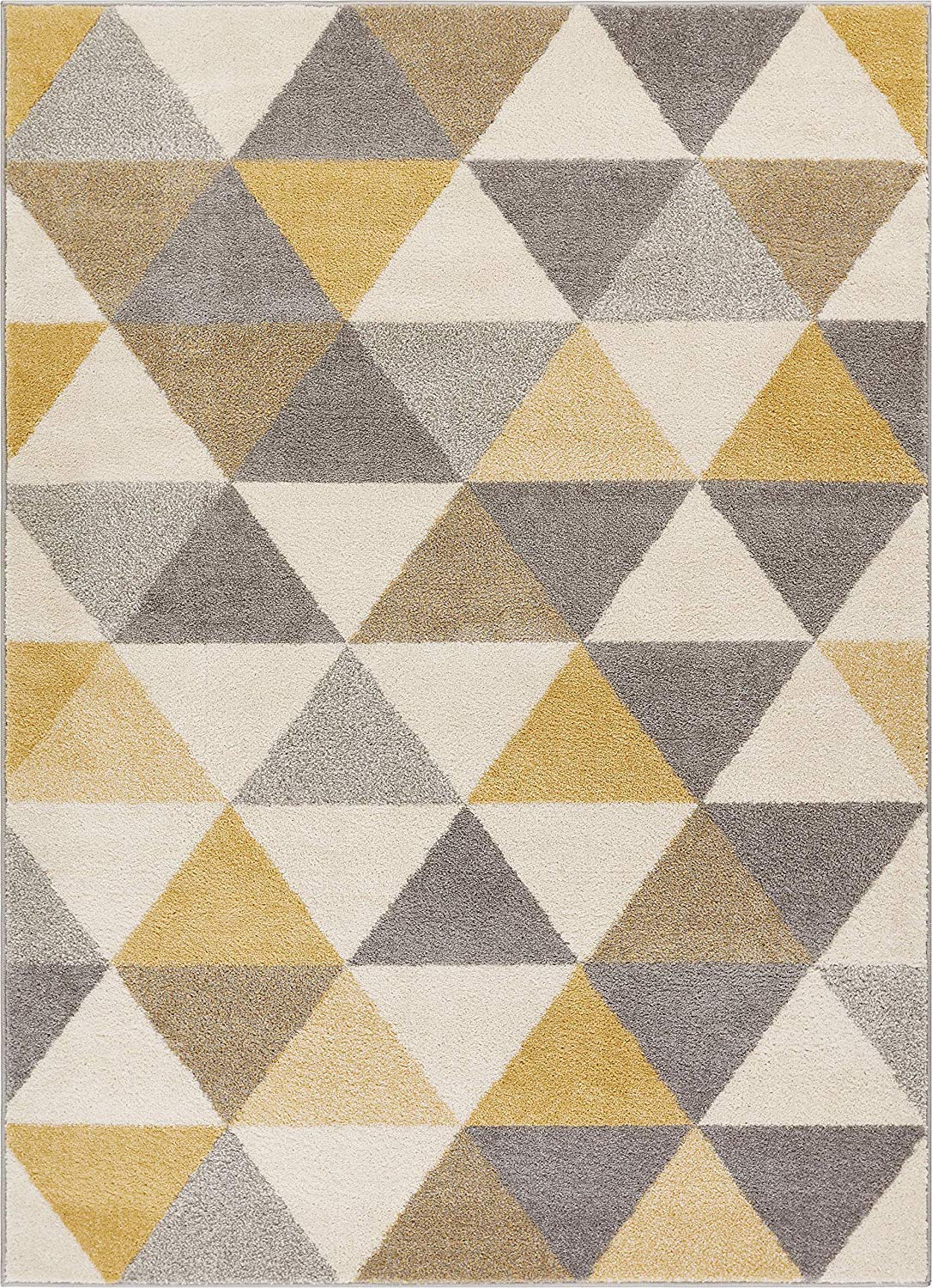 Well Woven Isometry Gold & Grey Modern Geometric Triangle Pattern