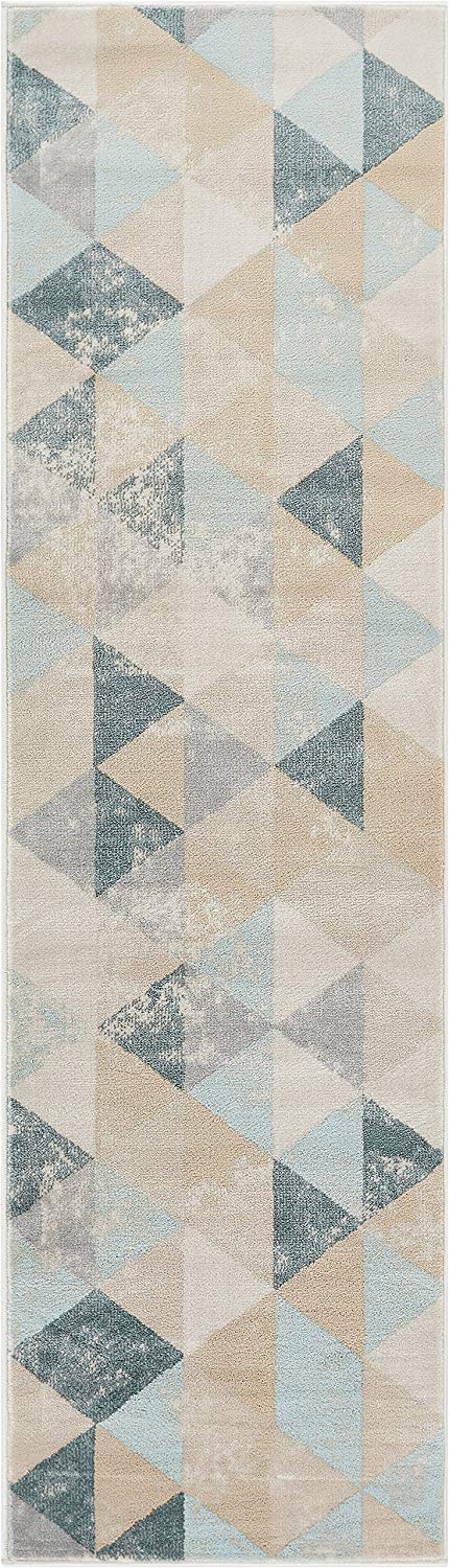 Well Woven Melody Mint Blue Geometric Tile Modern